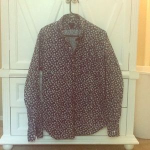 J. Crew mens slim Large collard flower shirt